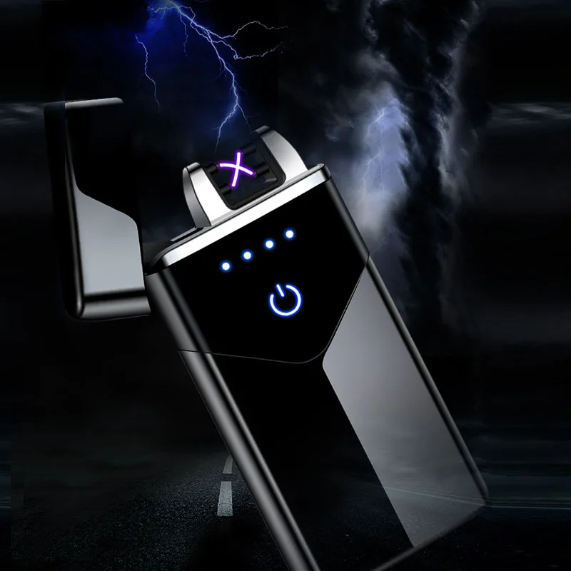Электронная зажигалка с двойной дугой оригинальная USB-зажигалка сенсорной