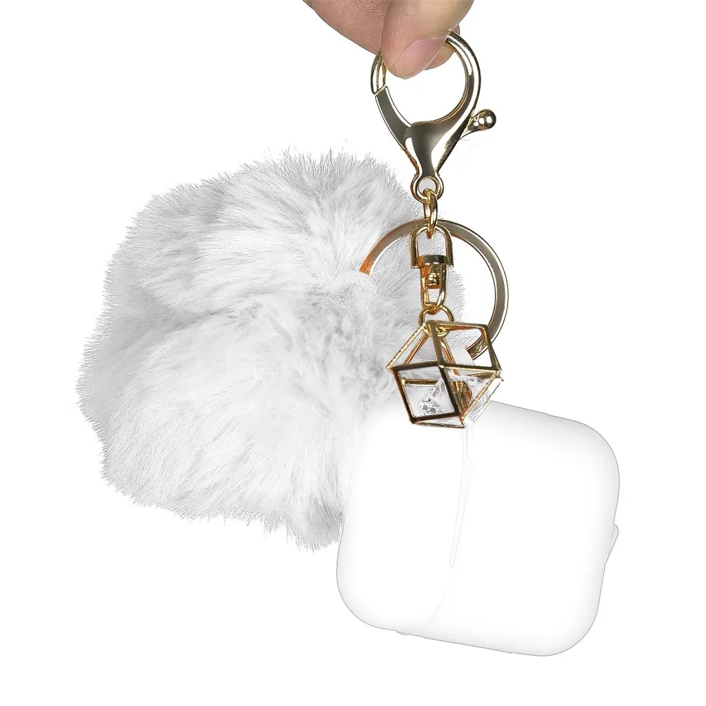 HIPERDEAL беспроводные наушники-вкладыши, стерео наушники для Airpods 2 и 1 зарядный чехол, силиконовый чехол и брелок с помпоном