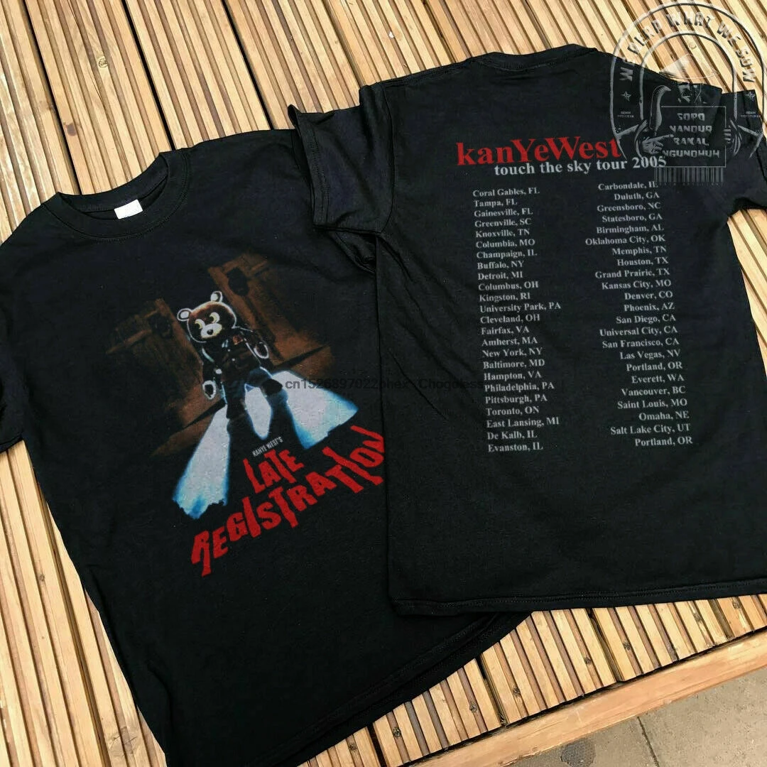 KANYE West Late Registration tour 2005 футболка в стиле хип хоп|Мужские футболки| |