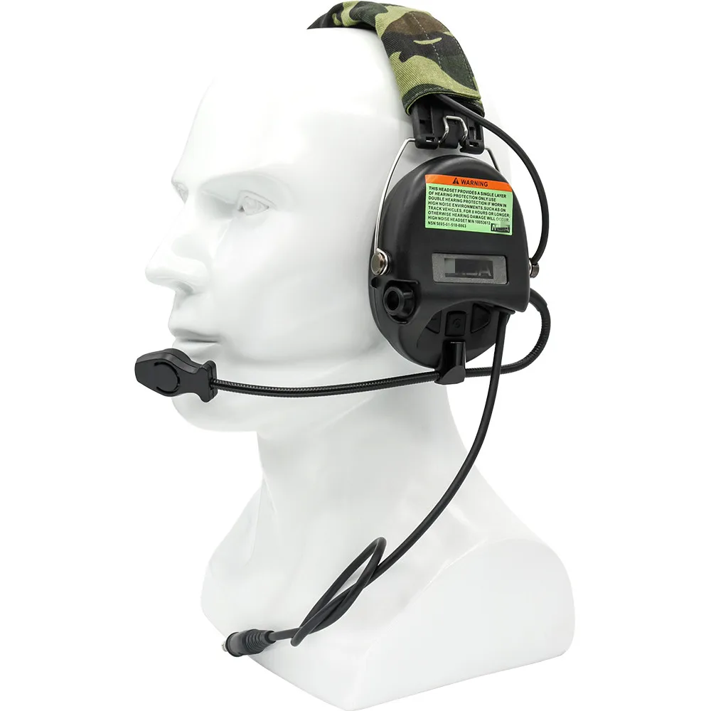 Tactical Headset Hunting Airsoft MSASORDIN Aviation Noise Reduction Headset Military Headphones BK+ PTT U94 2 Pin Plug