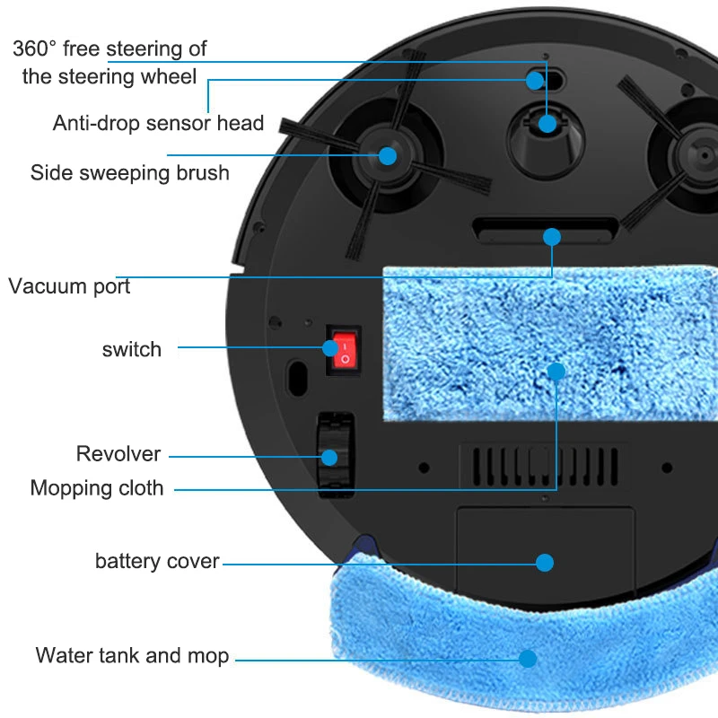 

2800Pa Vacuum Cleaner Robot Smart Remote Control Floor Cleaning Machine Dry and Wet For Home Sweeping Robot Vacuum Cleaner