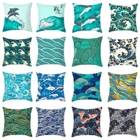 pillow case marble ocean sea polyester throw pillow living room cushion cover home decoration sofa decorative pillowcase 4545cm