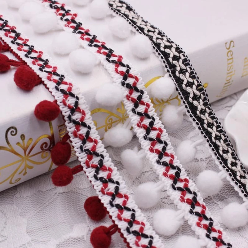 1 шт. кружевная лента помпон с кисточками помпоны отделка шариком шелковая