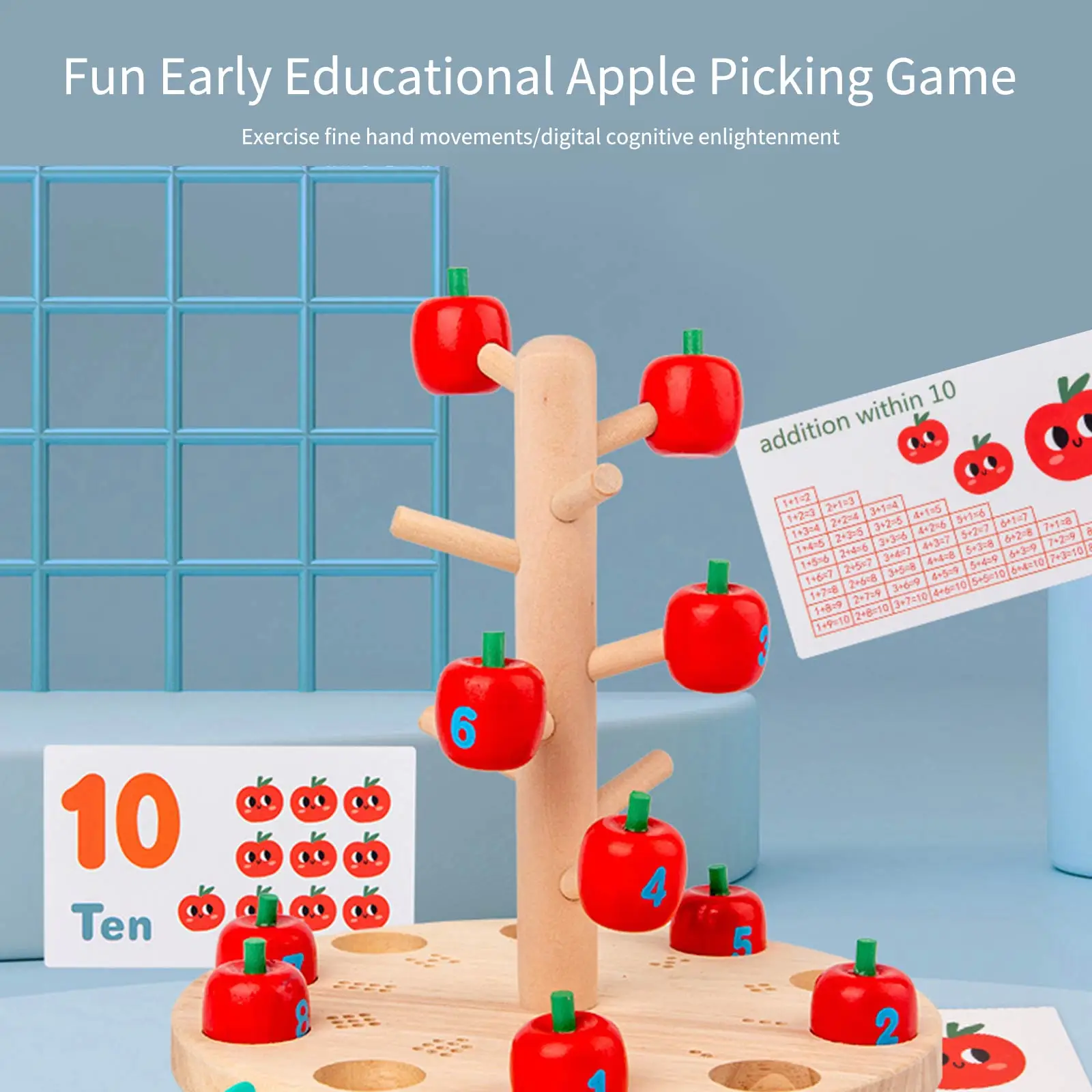 

Baby Montessori Digital Apple Tree Education Math Toys Children Learn Digital Clip Beads Skills Training Early Education Game