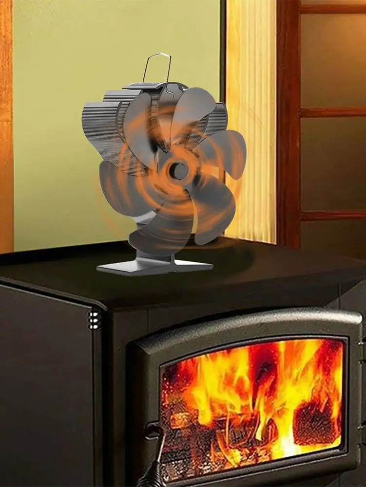 Вентилятор для дровяной плиты с 6 лопастями бесшумный питанием от нагрева