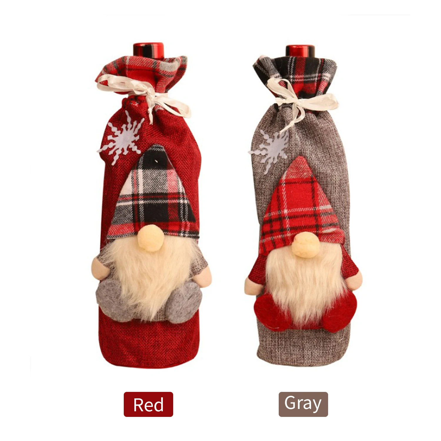 

Christmas Wine Bottle Cover Santa Claus Pattern Champagne Bottle Holders Cover Table Decor Gift Holiday Festivals Xmas Decor