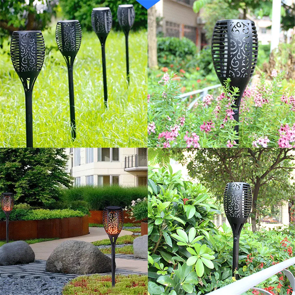 

51 LED Waterproof Solar Light On Off Button Lamp Garden Torch Pathway Lawn Outdoor Spotlight Decoration Flickering Flame Dancing