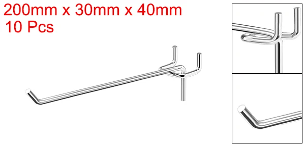 20cm10Pcs Uxcell 5 шт. или 10 шт. или 20 шт. железная сетка настенная Brack Серебряный тон крючки для настенных панелей PEG полки из досок Органайзер ассортимент части - Цвет: 20cm10Pcs