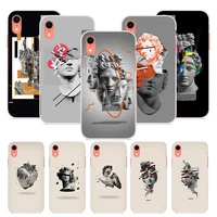 houstmust modern art sculpture soft phone case for iphone x xs xr 11 pro max 7 8 6s 6 plus cover se 5s 5 tpu luxury shell coque