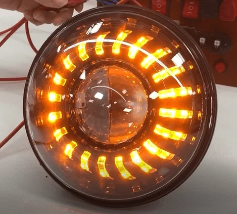 

Drop shipping car accessories light RGB Color Amber turn signal car head light led 20leds 1.6kg Round h4 led headlight