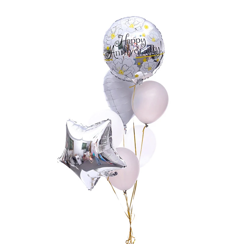 7pcs/1set 12-18inch Clear Latex Balloon happy Anniversary Rose Gold Silver Confetti Party Decor Adult ball | Дом и сад