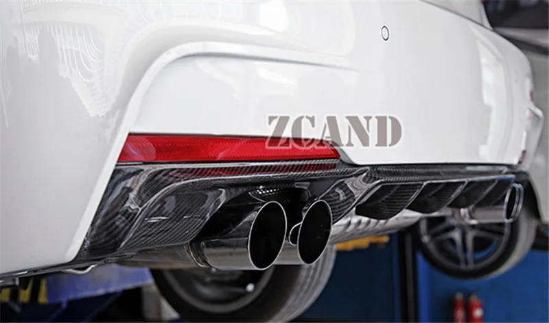 Задний диффузор из настоящего углеродного волокна P Style 4 трубки для BMW 3-Series F30