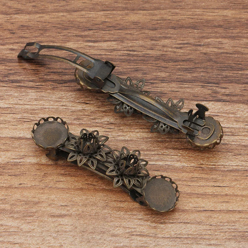 Французская заколка-заколка с круглыми кружевными окантовками 12 мм основы для