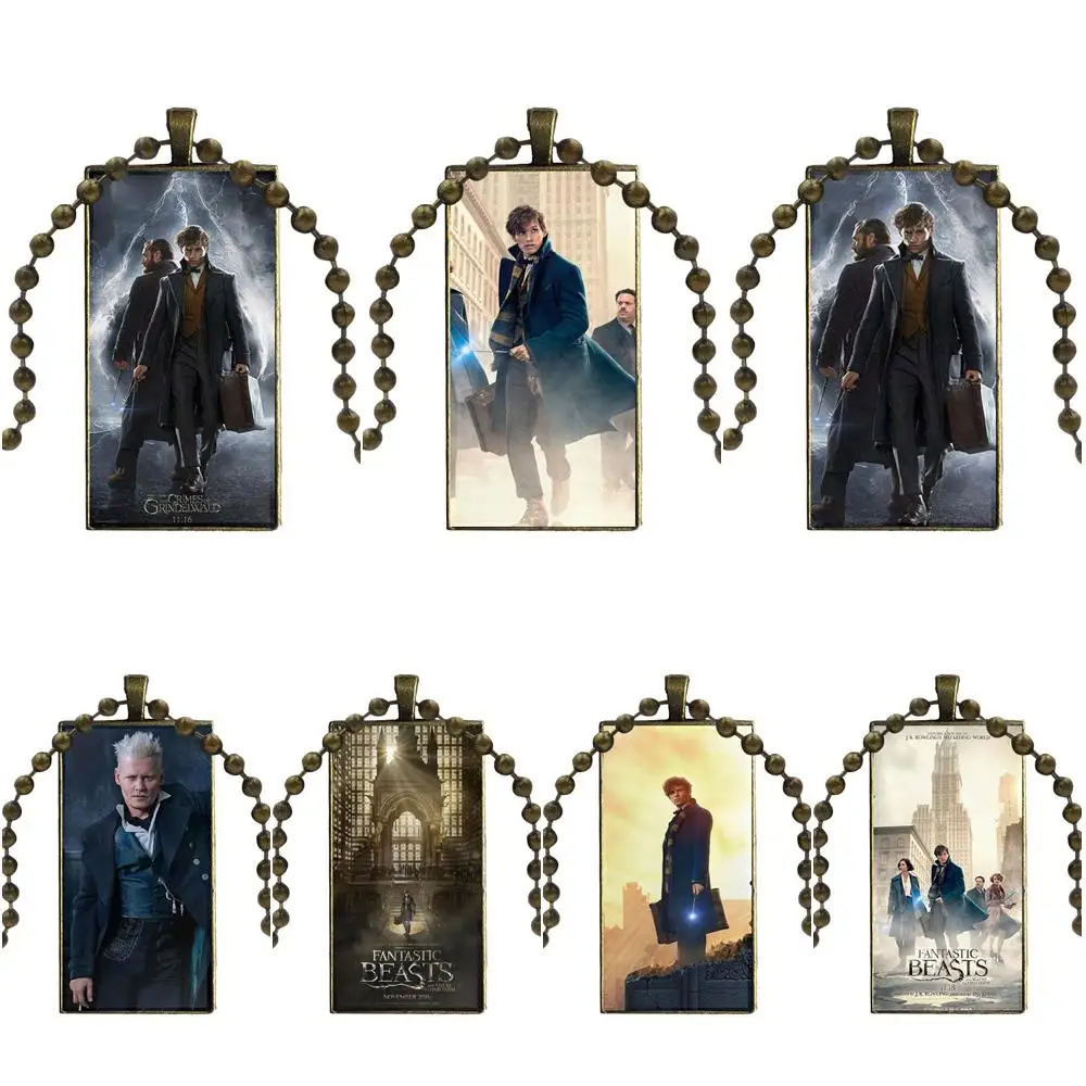 Модный стеклянный подвесной брелок прямоугольное ожерелье колье ювелирные