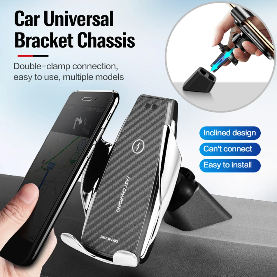 wireless car charger stand holder base dashboard mount car mobile phone holder bracket air outlet clip gps cradle accessories free global shipping
