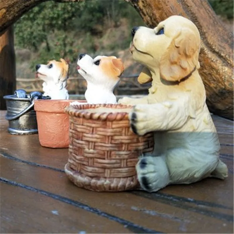 Милая статуя щенка искусственное животное пасторальная