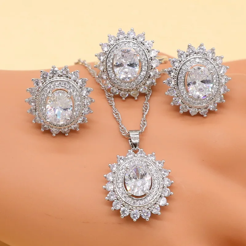 Женский ювелирный комплект колье подвеска серьги кольцо браслет | Украшения и