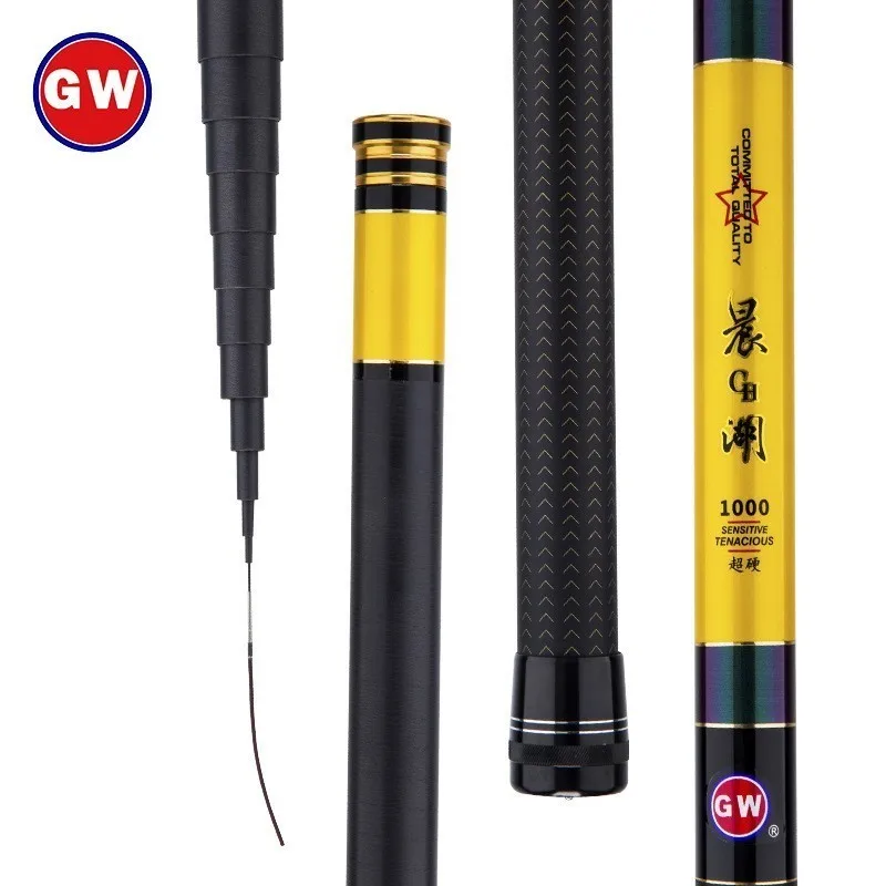 

GW Super Long Fishing Rod 8m 9m 10m 11m 12m Telescopic Section Carbon Light Fish Hand Pole Hard Pesca Angeln Carp Olta Reed Cane