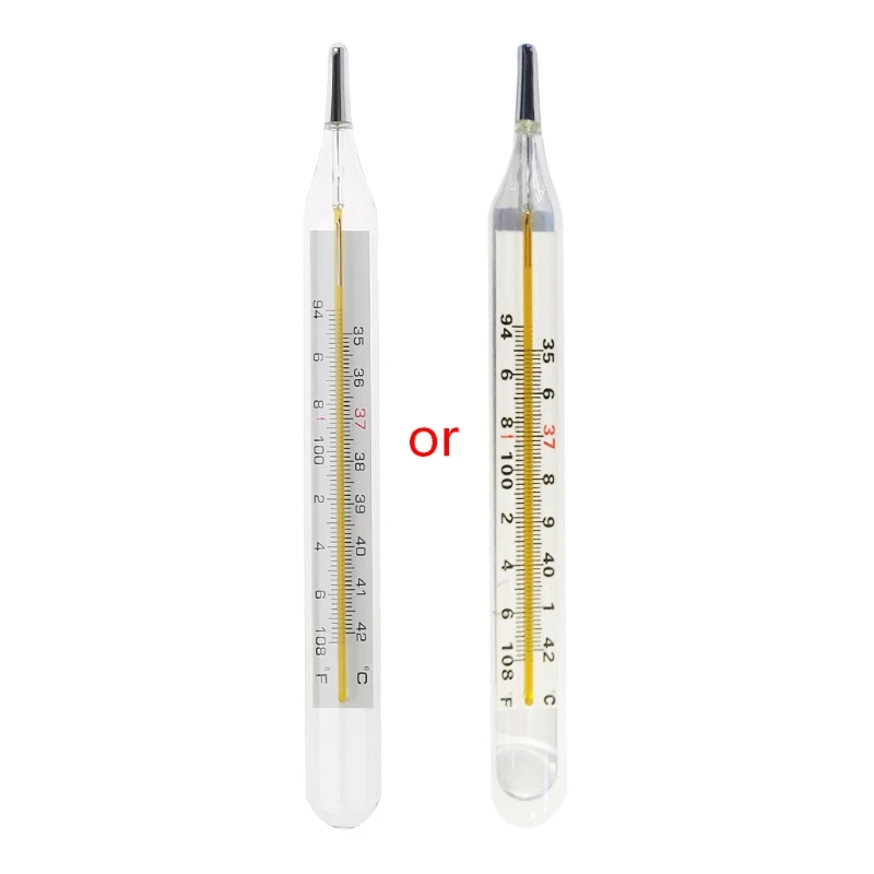 Mercury Glass Thermometer Large Screen Clinical Temperature Household Health Monitors Thermometers