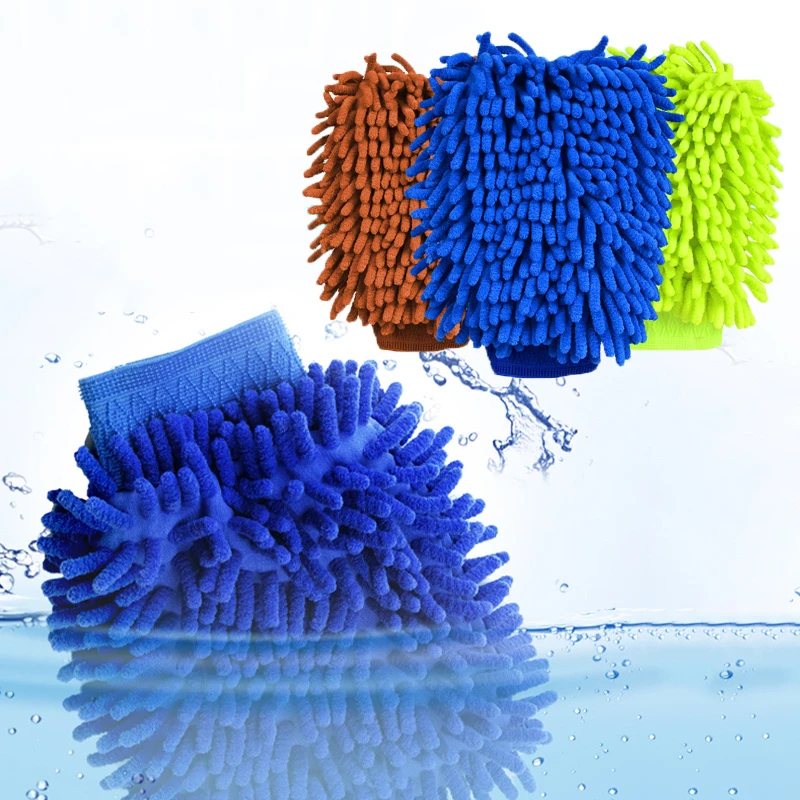 

Microfiber Car Wash Gloves Chenille Coral Cleaning Cloth Housework Gloves Duster Soft Strong Water Absorption Cleaning Tools