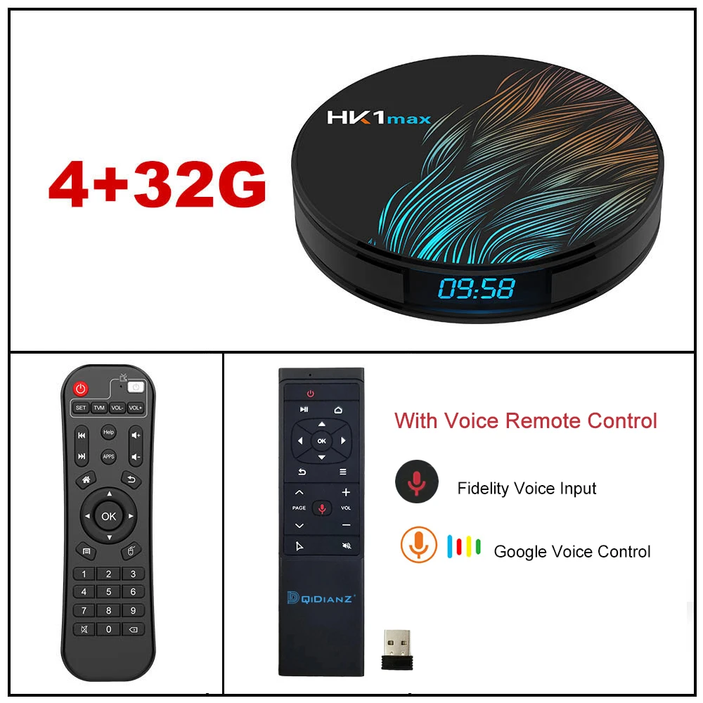 HK1MAX Android 9,0 Smart tv Box четырехъядерный 2,4G/5G Wifi BT 4,0 DDR3 Netflix 4K HDR медиаплеер VS X96 HK1 MAX Мини приставка - Цвет: 4g 32g mt12