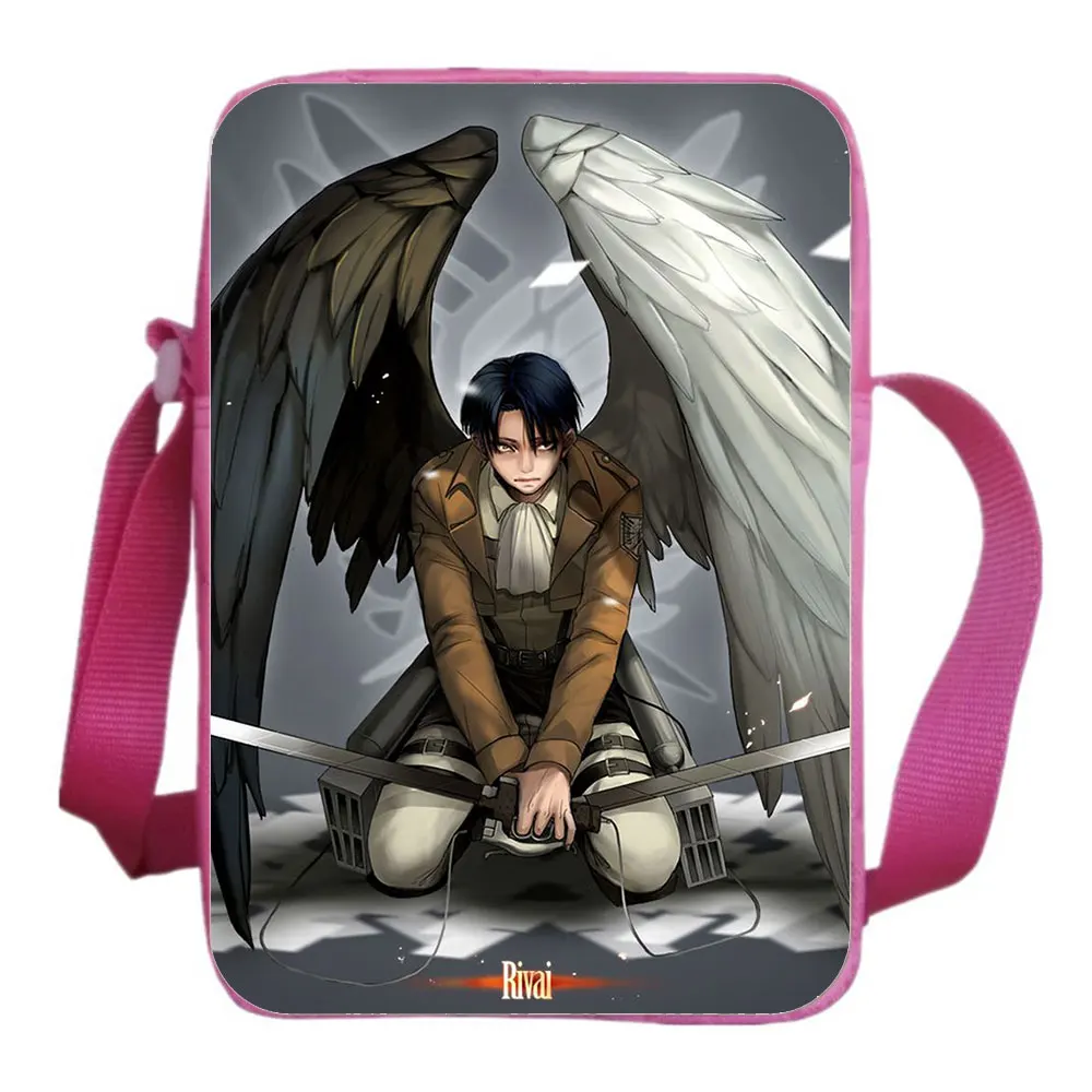 Attack On Titan Messenger Bag Japan Cartoon Anime Messenger Bags Black Pink Shoulder Bag Backpack Student Backpacks