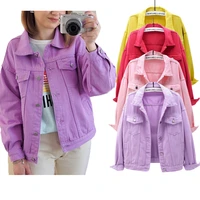 women jackets 2021 new spring outwear denim coat solid turn down collar cotton jacket for female plus size s 3xl