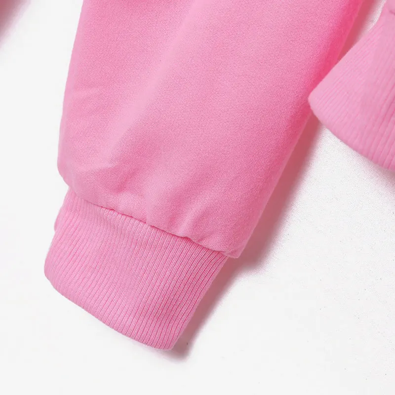 

Coffee Milk Letter Mother And Daughter Long Sleeve Hoodies Family Matching Clothes Outfit Pink Sweatshirt For Mommy And Me