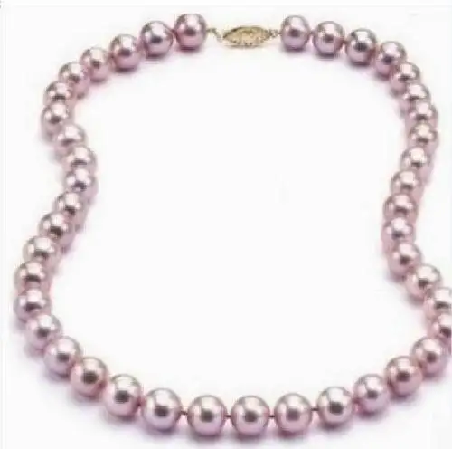 

18 дюймов 8-9 мм Южное море натуральный розовый фиолетовое жемчужное ожерелье серебро 925 пробы
