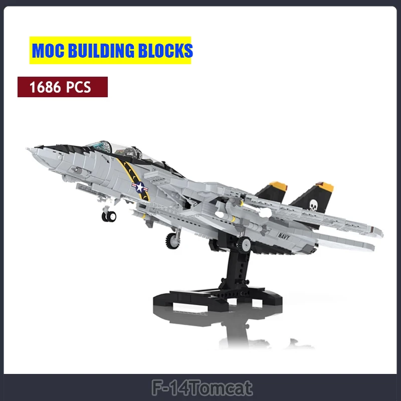 MOC F-14 Tomcat самолет сверхзвуковой боец DIY строительные блоки кирпичные модели