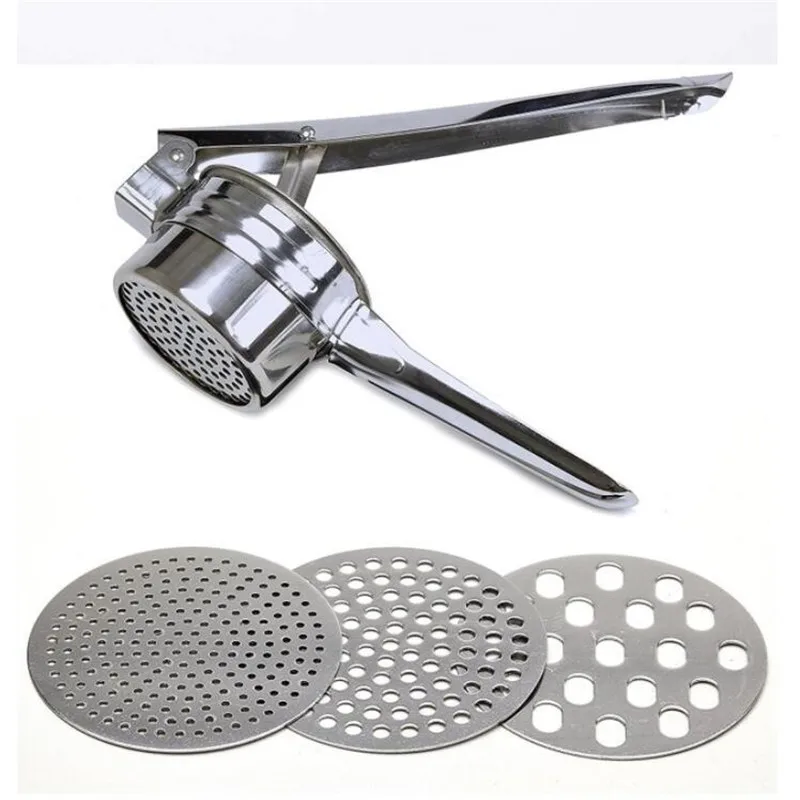 

Stainless Steel Potato Ricer with 3 Interchangeable Fineness Discs Fruit Vegetable Tools Manual Press Crusher kitchen tools