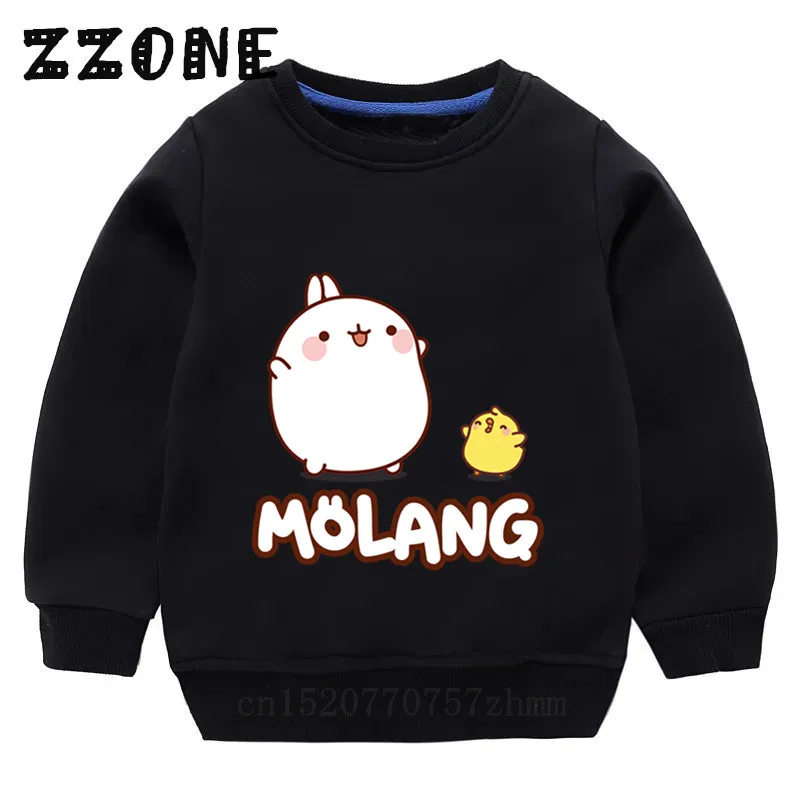 Детские толстовки с кроликом из мультфильма Molang and Piupiu детские хлопковый пуловер