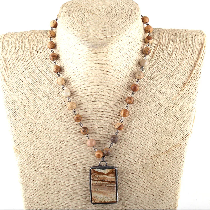 MOODPC модные ювелирные изделия цепочка из натурального камня каменные подвески