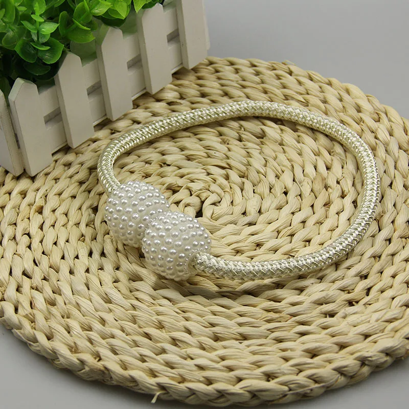 Новые серебряные магнитные жемчужные застежки для штор с шариками зажимы