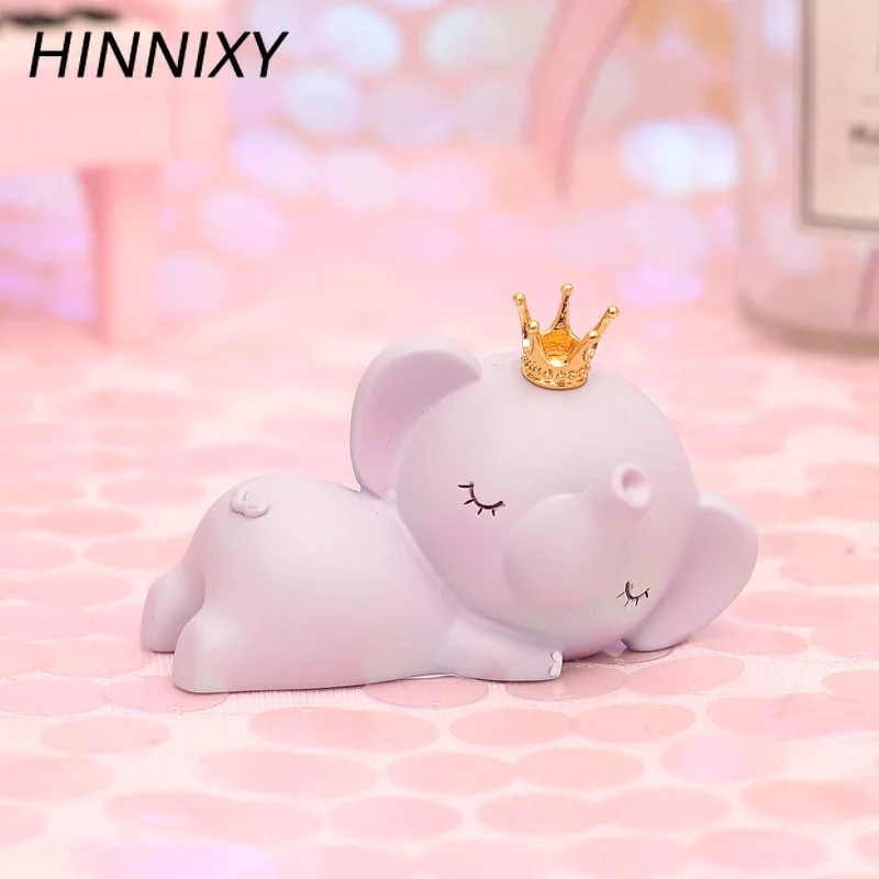 Hinnixy милый смоляной слон ночной Светильник Розовый Синий Ловец снов Корона Слон животное Настольная лампа Декор в спальню для девочек детский подарок