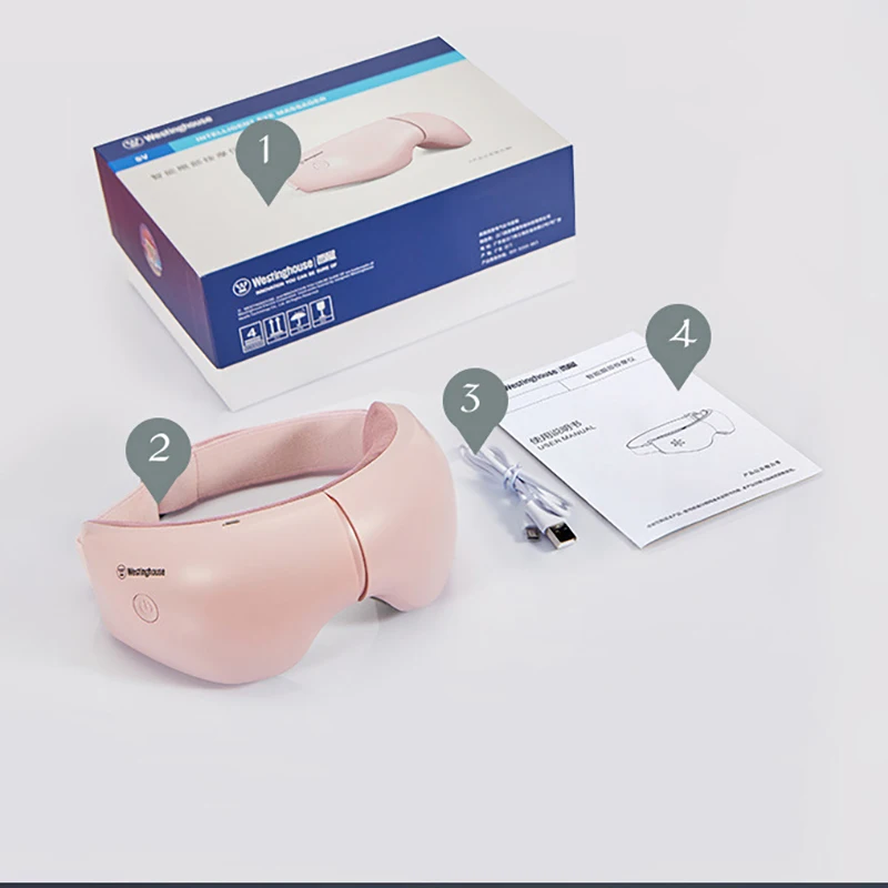 

4D Eye Massager Vibrating Hot Compress Eye Protection Massage Music Instrument Relieve Fatigue Black Circle Electric Eyes Care