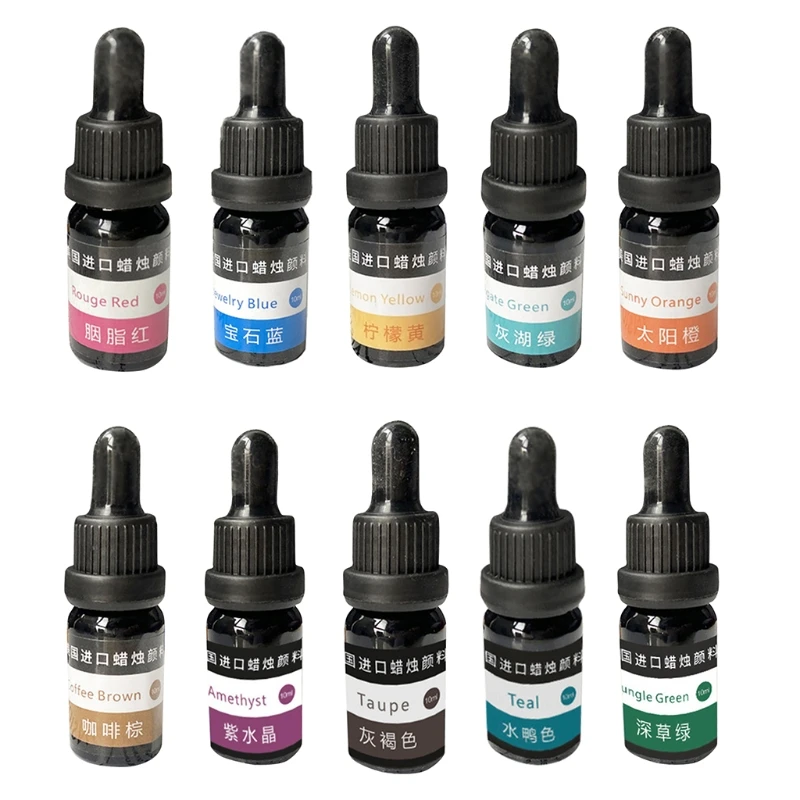 

10ml Liquid Epoxy Dye Soybean Wax Pigment DIY Handmade Soap Scented Candle Coloring Colorants Jewelry Making