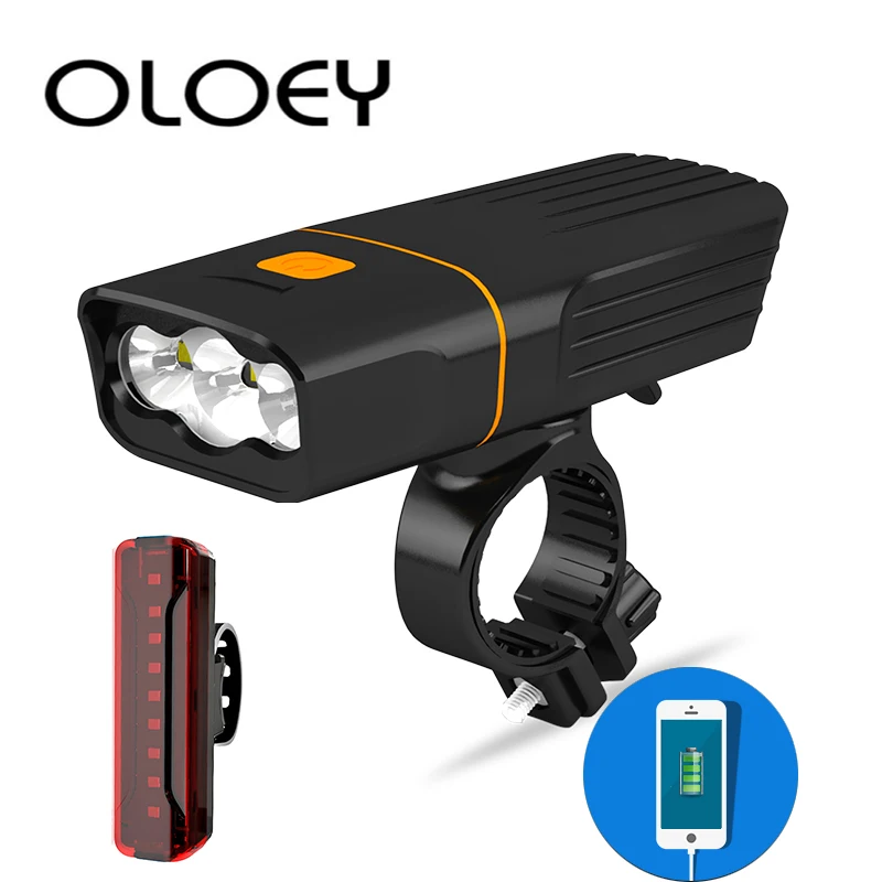 OLOEY свет велосипеда T6 светодиодный 5200mAh велосипед задний фонарь USB передняя лампа