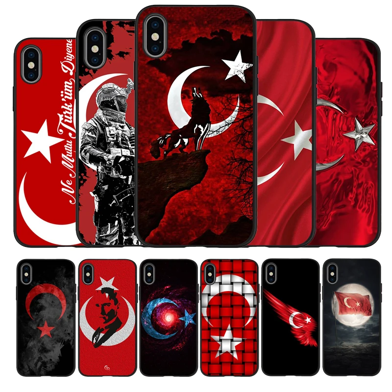 Мягкий силиконовый чехол из ТПУ с турецким флагом для iPhone 11 12 Pro X XR XS MAX 5 6 7 8 Plus SE 2020
