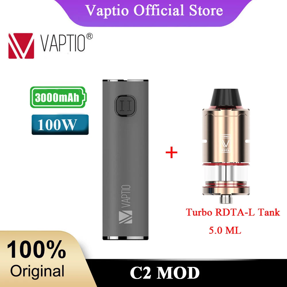 Электронная сигарета Vaptio C2 3000 мАч 100 Вт бак RDTA или RDA 5 0 мл|Системы нагревания