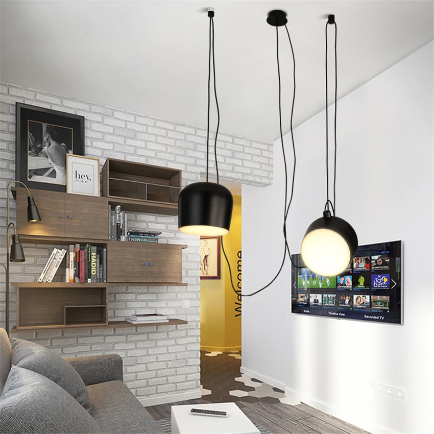 Винтажная черная люстра в стиле ретро Подвеска Барабан осветительные приборы