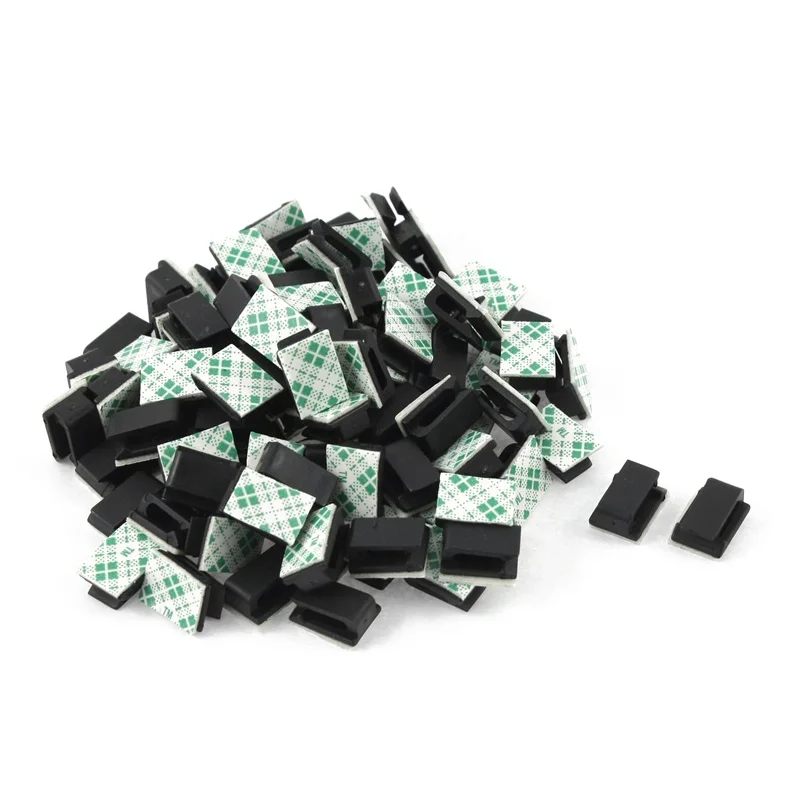 

100 Pcs Adhesive Wire Cord Cable Holder Tie Clip Organizer Drop Clamp Promotion