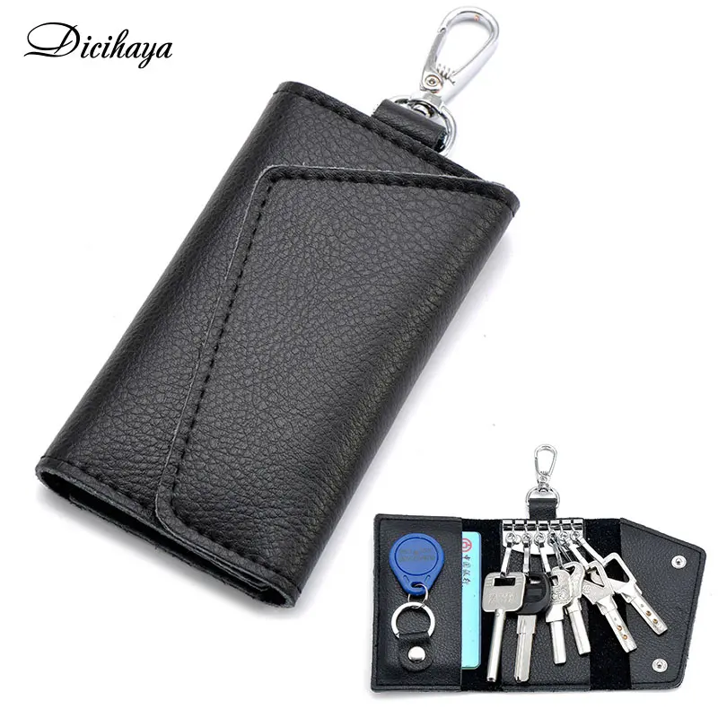 

DICIHAYA мини-сумка для карт из воловьей кожи, брелок для мужчин и женщин, держатель для ключей, органайзер, сумка для ключей из искусственной ко...