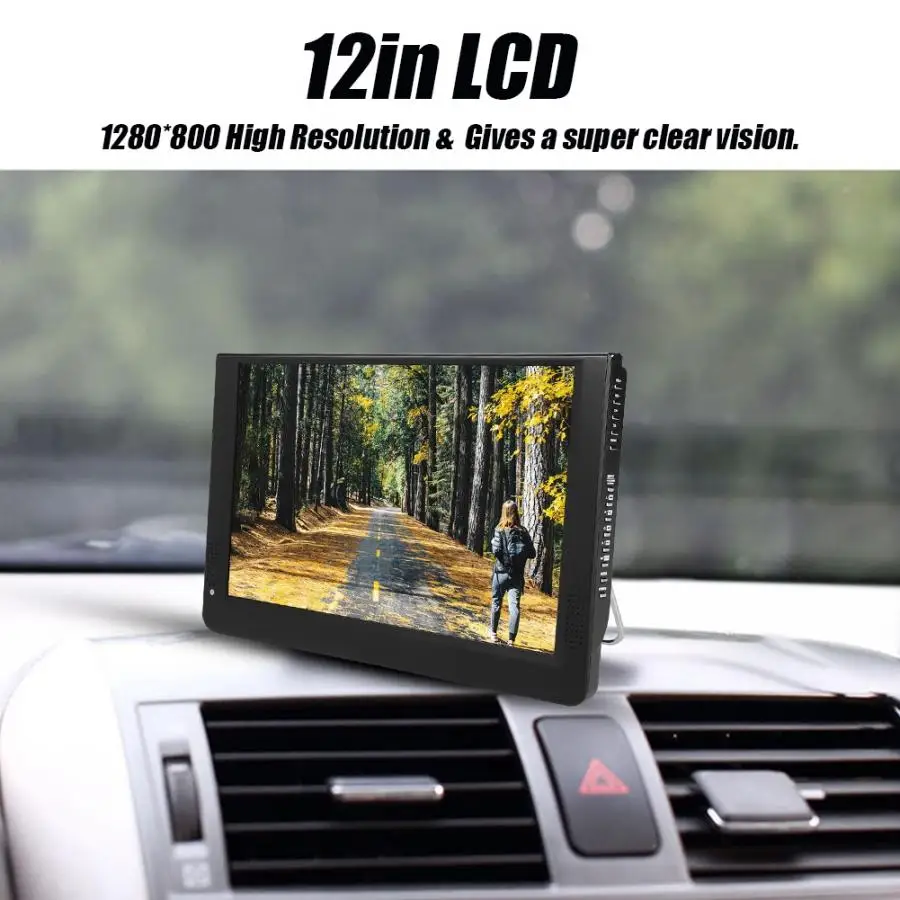 12 дюймов телевизоры ТВ HD 1080P Портативный Автомобильный цифровой НЧ динамик в