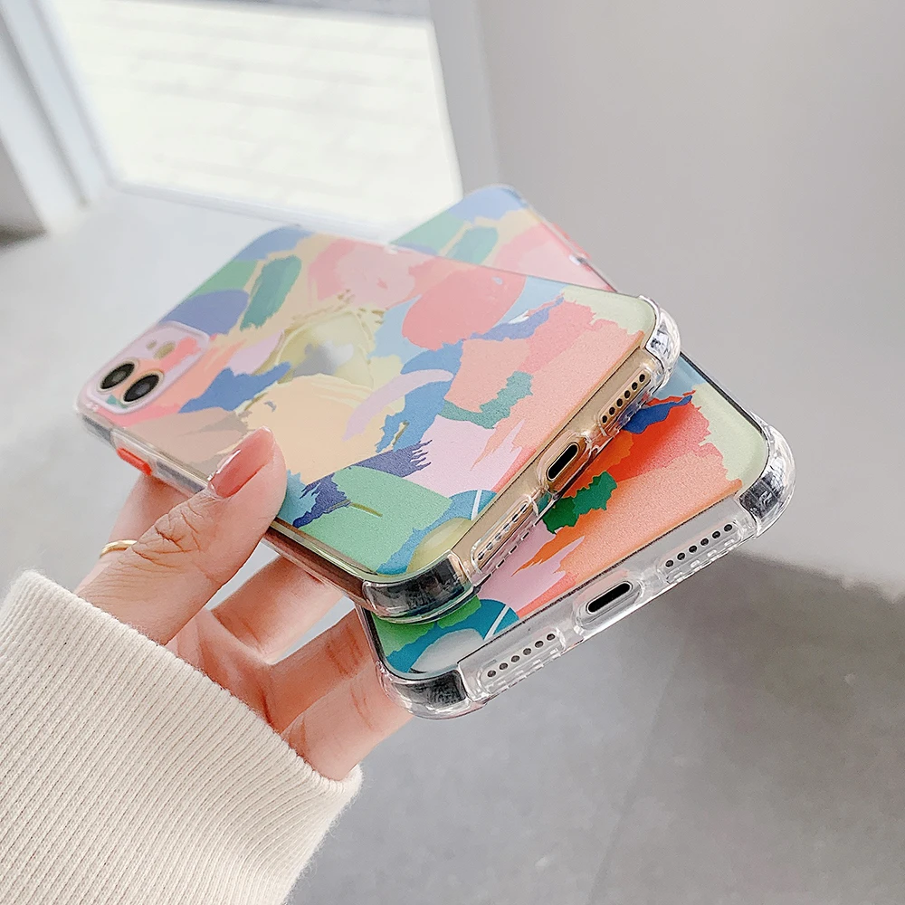 

For iPhone 12 Pro Cases Graffiti Art Clear Phone Case For iPhone 12 11 Pro Max XR XS Max 7 8 Plus X Soft Shockproof Bumper Coque