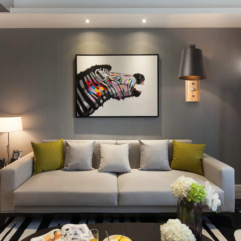 Современная настенная лампа из цельной древесины оригинальная светодиодная