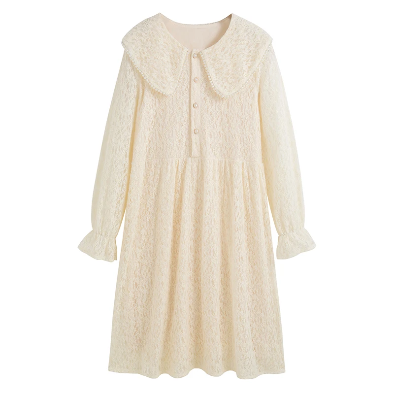 Женское винтажное вечернее платье белое кружевное в Корейском стиле с длинным