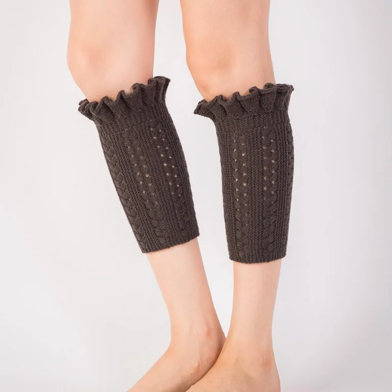 Модные зимние женские гетры 1 пара манжеты для сапог носки вязаные короткие