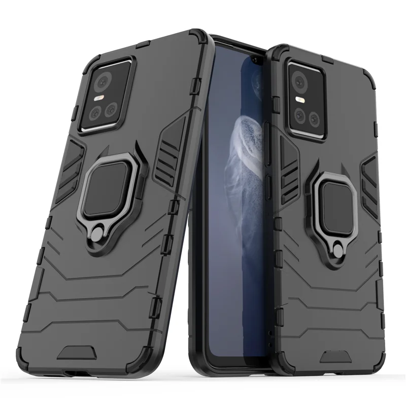 For Vivo S10 Pro Case For Vivo S10 Pro Cover Protective Funda Rubber Hard Bumper Finger Ring Stand Cover For Vivo S10 Pro Case