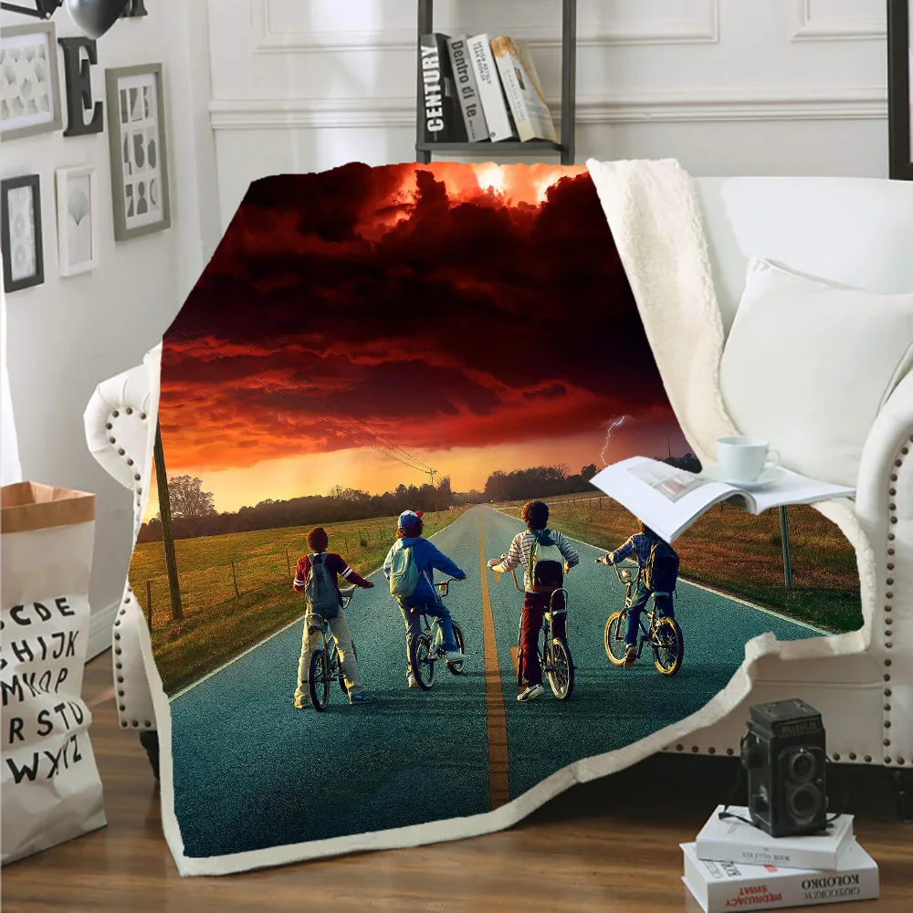 

Hot Sale Stranger Things 3D Printed Fleece Blanket for Beds Thick Quilt Fashion Bedspread Sherpa Throw Blanket Adults Kids